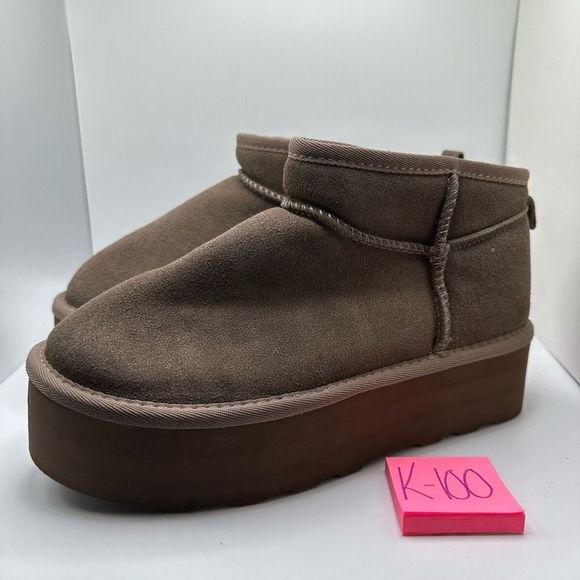 CUSHIONAIRE Women's Genuine Suede pull on platform boot +Memory Foam 8.5 TAUPE - Picture 3 of 7